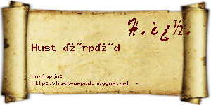 Hust Árpád névjegykártya