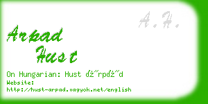 arpad hust business card